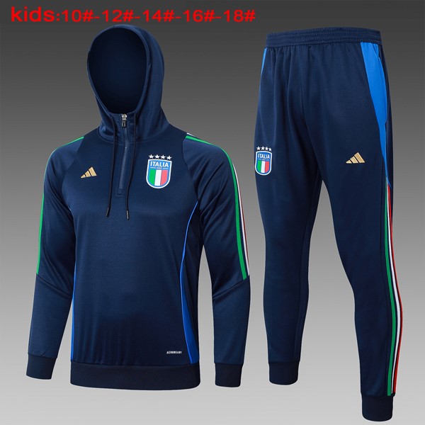 Kinder Hoodies Italien 2024-2025 Blau 3